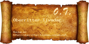 Oberritter Tivadar névjegykártya